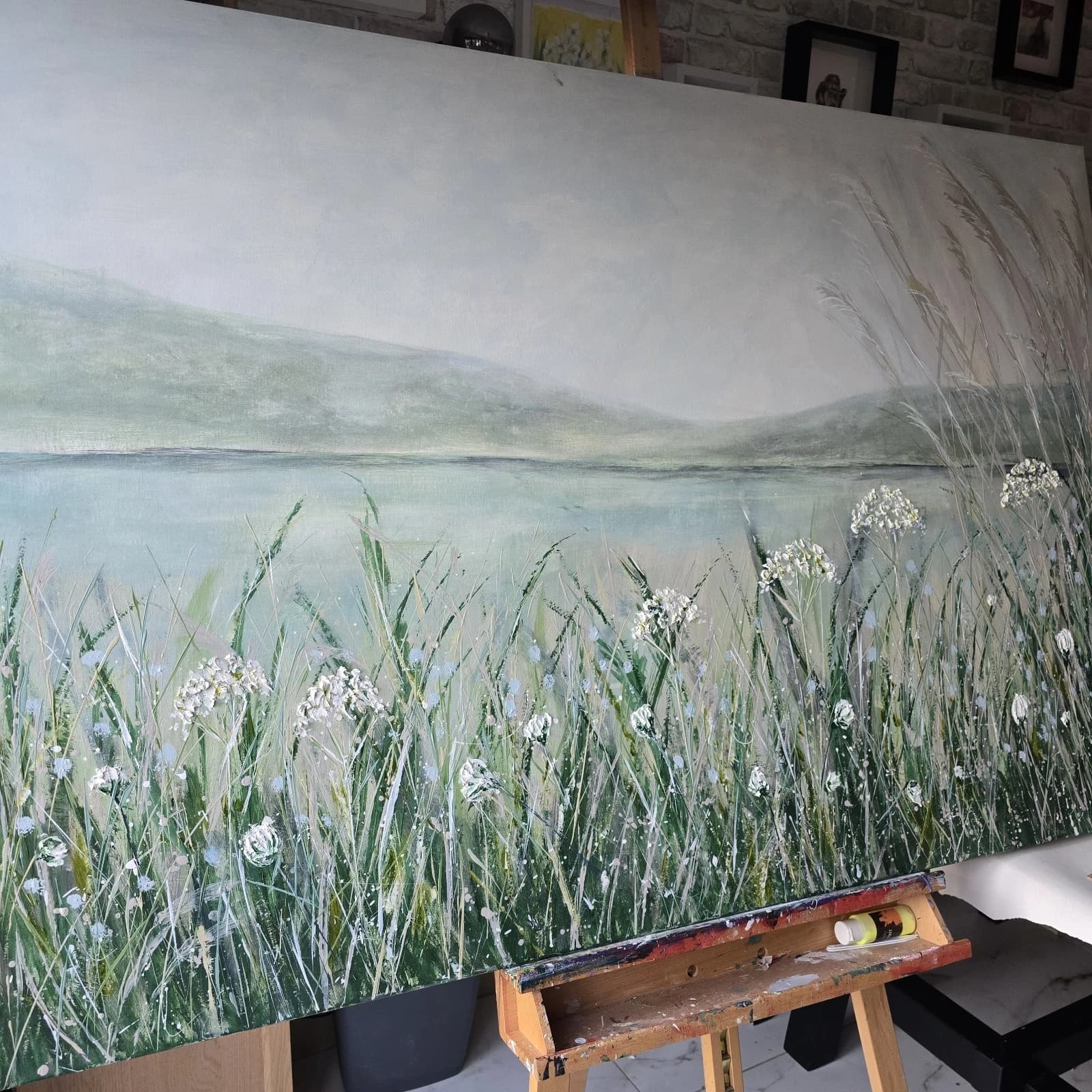 Extra Large 1.5m X 1m Landscape Painting Coastal Floral Calming