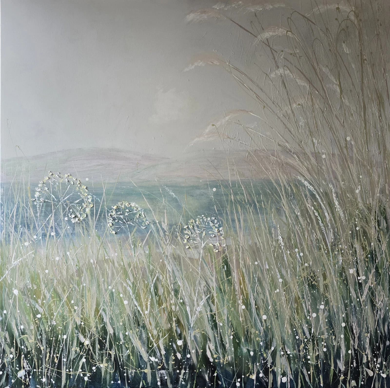 Extra Large 1m X 1m Landscape Painting Floral Calming