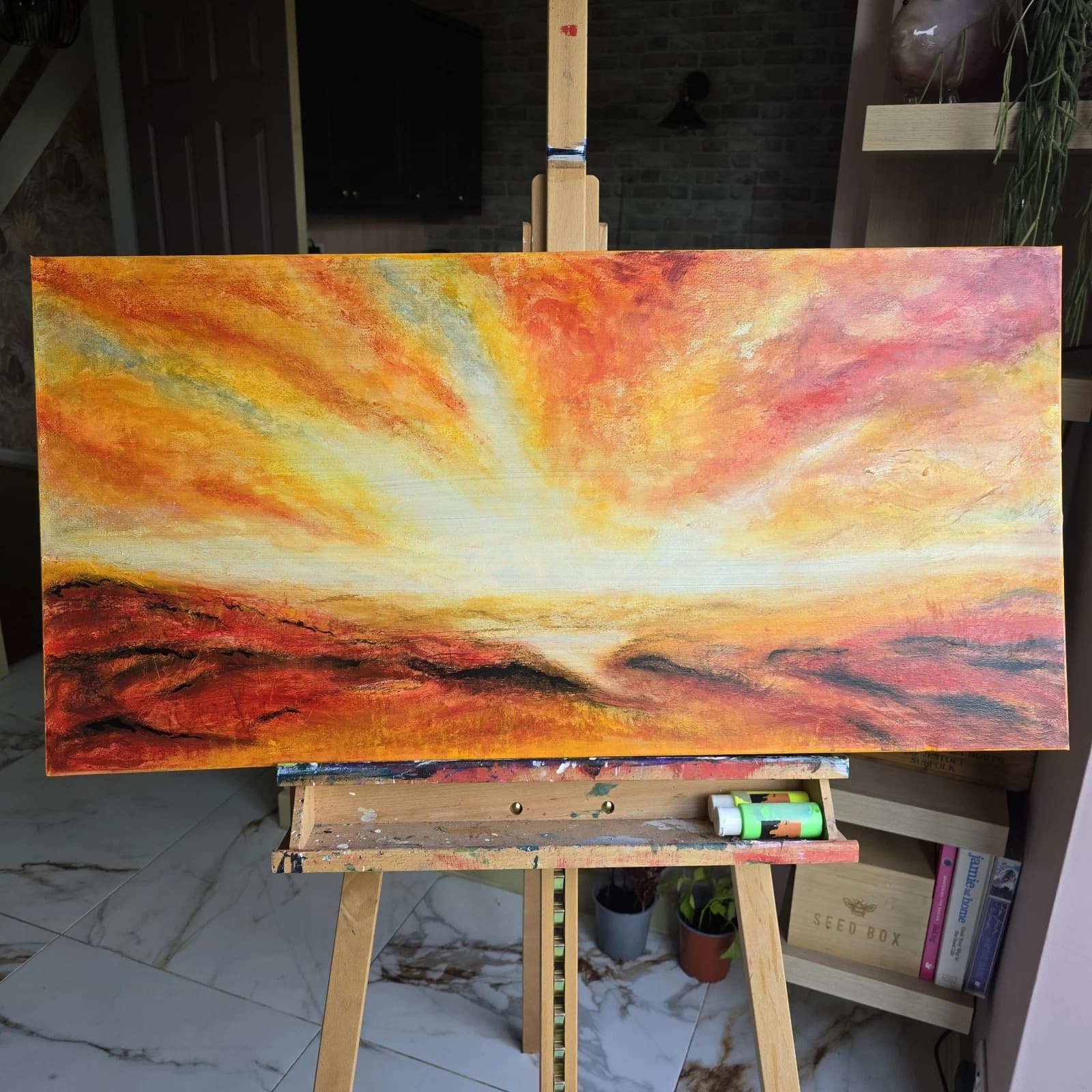 Large Lake District Sunset Painting